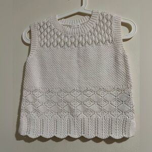 abercrombie kids Cream Openwork Crochet Vest